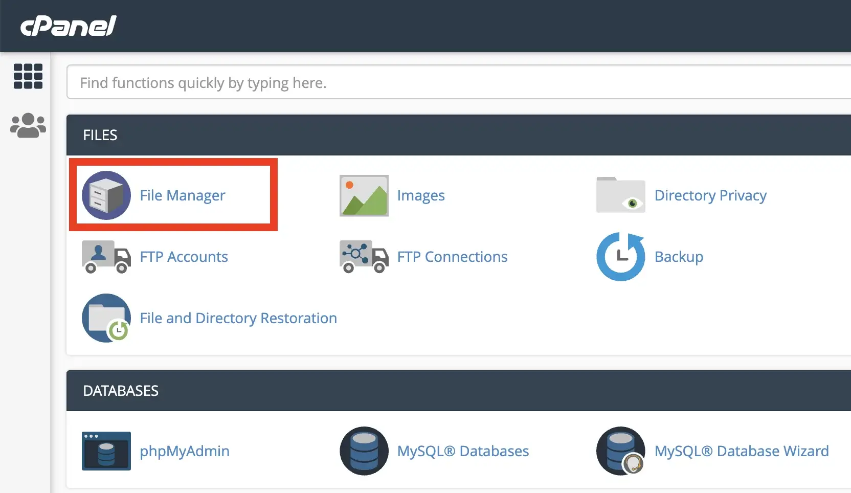 cpanel filemanager
