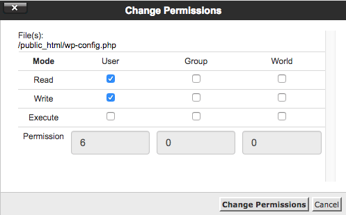 wp configuration security restrict permission