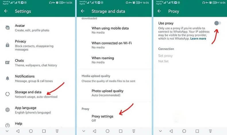 چگونه پروکسی واتساپ را فعال کنیم؟ 4 mobile setting